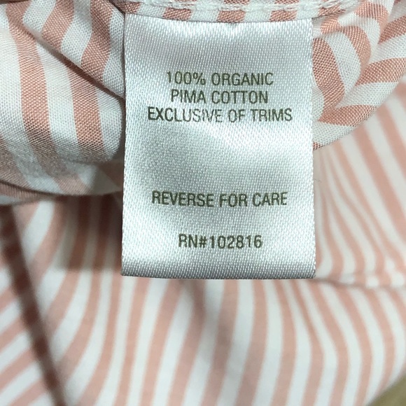 Garnet Hill Striped Button Up Shirt 100% Organic Pima Cotton Sz 4 - Picture 6 of 7